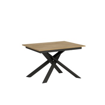 Ganty table with matching edge - Extendable table 90x120/180 cm Ganty White Ash - matching edge with Anthracite frame