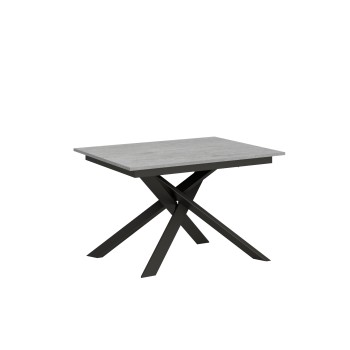 Ganty table with matching edge - Extendable table 90x120/180 cm Ganty White Ash - matching edge with Anthracite frame