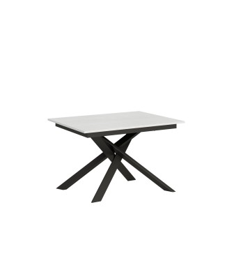 Ganty table with matching edge - Extendable table 90x120/180 cm Ganty White Ash - matching edge with Anthracite frame