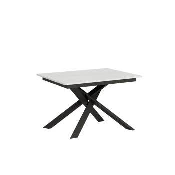 Ganty table with matching edge - Extendable table 90x120/180 cm Ganty White Ash - matching edge with Anthracite frame