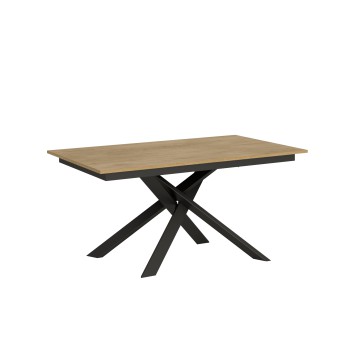 Ganty table with matching edge - Extendable table 90x160/220 cm Ganty White Ash - matching edge with Anthracite frame