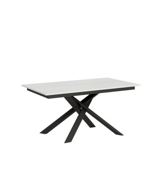 Ganty table with matching edge - Extendable table 90x160/220 cm Ganty White Ash - matching edge with Anthracite frame