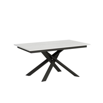 Ganty table with matching edge - Extendable table 90x160/220 cm Ganty White Ash - matching edge with Anthracite frame