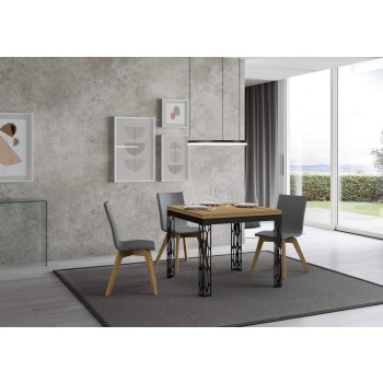 Ghibli Libra Anthracite Table - Opening table 90x90/180 cm Ghibli Libra Oak Nature Anthracite frame