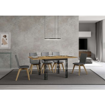 Ghibli Libra Anthracite Table - Opening table 90x90/180 cm Ghibli Libra Oak Nature Anthracite frame