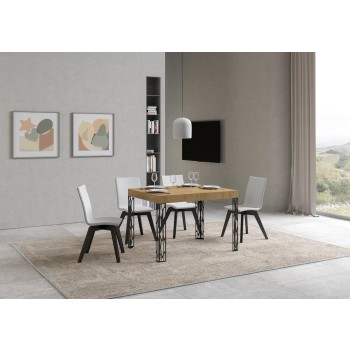 Ghibli table - Extendable table 70x110/194 cm Ghibli White Ash Anthracite frame