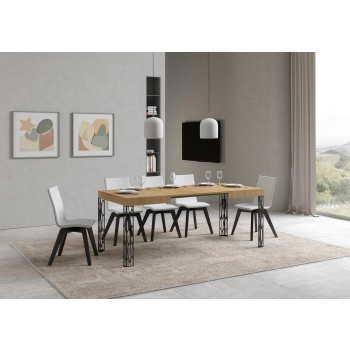 Ghibli table - Extendable table 80x120/204 cm Ghibli White Ash Anthracite frame