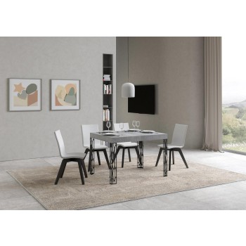 Ghibli table - Extendable table 80x120/204 cm Ghibli White Ash Anthracite frame