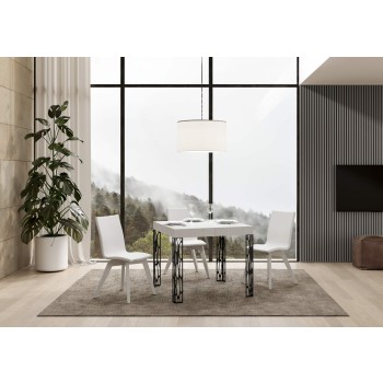 Ghibli table - Extendable table 90x90/246 cm Ghibli White Ash Anthracite frame