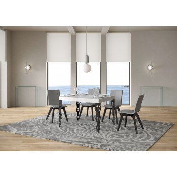 Karamay Anthracite Table - Extendable table 70x110/194 cm Karamay White Ash Anthracite frame