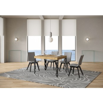 Karamay Anthracite Table - Extendable table 70x110/194 cm Karamay White Ash Anthracite frame