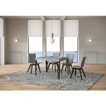 Karamay Anthracite Table - Extendable table 70x110/194 cm Karamay White Ash Anthracite frame