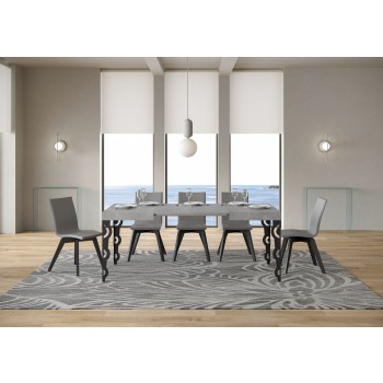 Karamay Anthracite Table - Extendable table 70x110/194 cm Karamay White Ash Anthracite frame