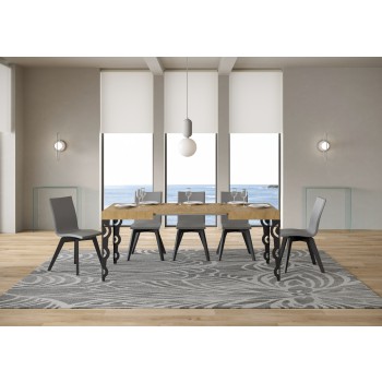 Karamay Anthracite Table - Extendable table 80x120/204 cm Karamay White Ash Anthracite frame