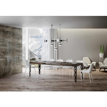 Karamay Anthracite Table - Extendable table 90X120/224 cm Karamay White Ash Anthracite frame