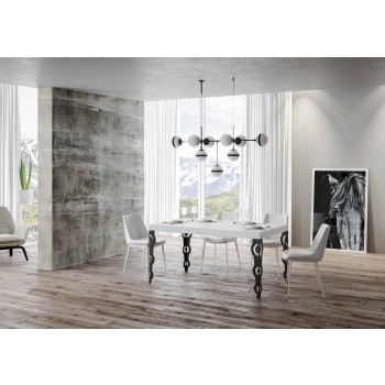 Karamay Anthracite Table - Extendable table 90X120/224 cm Karamay White Ash Anthracite frame