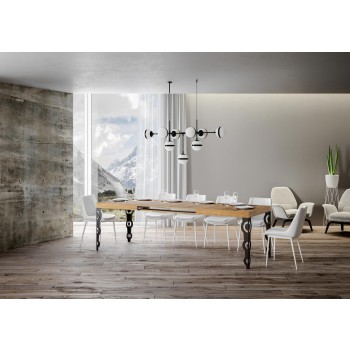 Karamay Anthracite Table - Extendable table 90X120/224 cm Karamay White Ash Anthracite frame