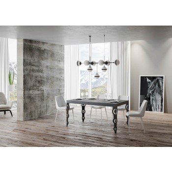 Karamay Anthracite Table - Extendable table 90x130/234 cm Karamay White Ash Anthracite frame