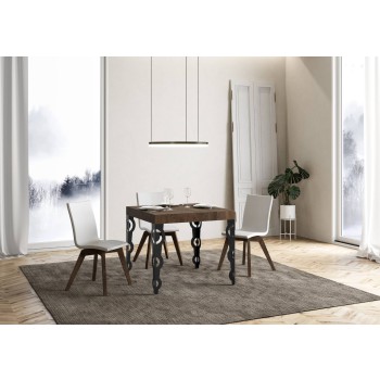 Karamay Anthracite Table - Extendable table 90x90/246 cm Karamay White Ash Anthracite frame