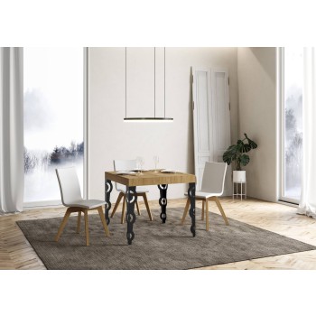 Karamay Anthracite Table - Extendable table 90x90/246 cm Karamay White Ash Anthracite frame