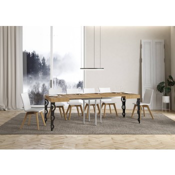 Karamay Anthracite Table - Extendable table 90x90/246 cm Karamay White Ash Anthracite frame