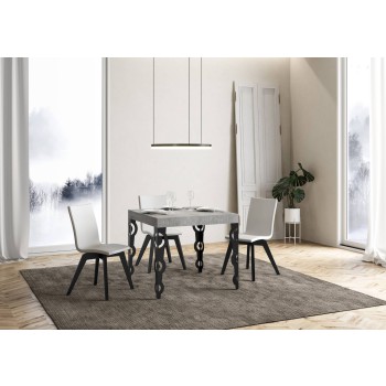 Karamay Anthracite Table - Extendable table 90x90/246 cm Karamay White Ash Anthracite frame