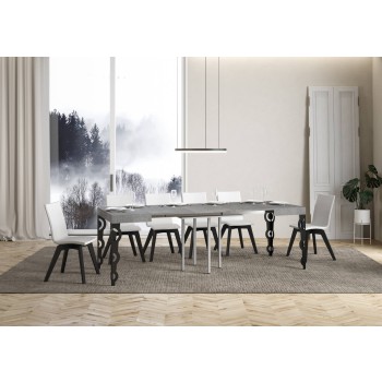 Karamay Anthracite Table - Extendable table 90x90/246 cm Karamay White Ash Anthracite frame