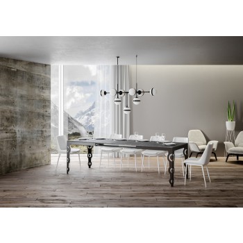 Karamay Evolution Anthracite Table - Extendable table 90x120/224 cm Karamay Evolution White Ash Anthracite frame