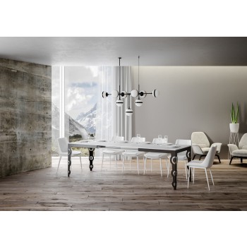 Karamay Evolution Anthracite Table - Extendable table 90x160/264 cm Karamay Evolution White Ash Anthracite frame