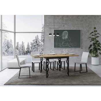 Karamay Libra Anthracite Table - Opening table 90x90/180 cm Karamay Libra Oak Nature Anthracite frame