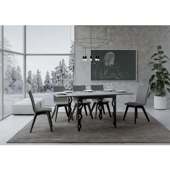 Karamay Libra Anthracite Table - Opening table 90x90/180 cm Karamay Libra Oak Nature Anthracite frame