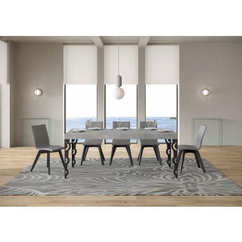 Karamay Premium Anthracite Table - Extendable table 90X120/224 cm Karamay Premium White Ash Anthracite frame