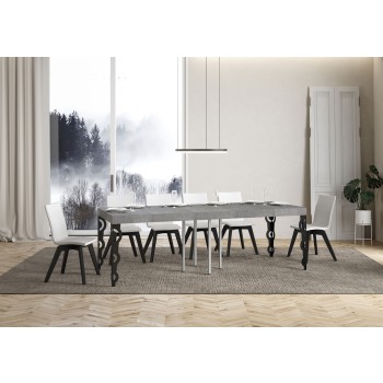 Karamay Premium Anthracite Table - Extendable table 90x90/246 cm Karamay Premium White Ash Anthracite frame