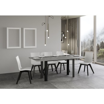 Linea Double Table - Opening table 120/200x45/90 cm Linea Double Oak Nature Anthracite frame