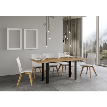 Linea Double Table - Opening table 120/200x45/90 cm Linea Double Oak Nature Anthracite frame