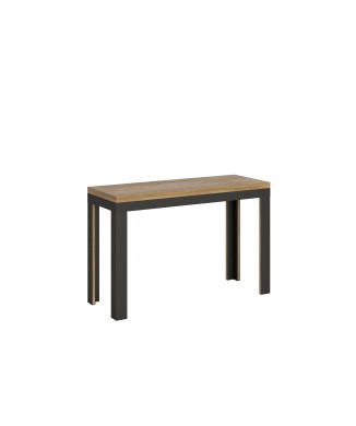 Linea Double Table - Opening table 120/200x45/90 cm Linea Double Oak Nature Anthracite frame