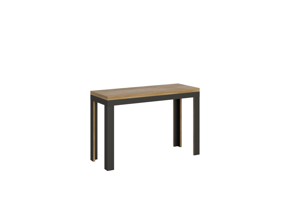 Linea Double Table - Opening table 120/200x45/90 cm Linea Double Oak Nature Anthracite frame