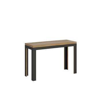 Linea Double Table - Opening table 120x45/90 cm Linea Double Oak Nature Anthracite frame