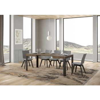 Linea Table - Extendable table 70x110/194 cm Linea White Ash Anthracite frame