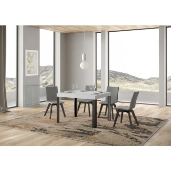 Linea Table - Extendable table 70x110/194 cm Linea White Ash Anthracite frame