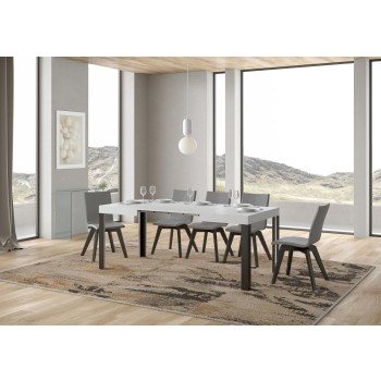 Linea Table - Extendable table 70x110/194 cm Linea White Ash Anthracite frame