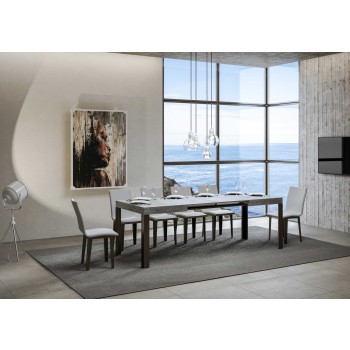 Linea Table - Extendable table 90x120/224 cm Linea White Ash Anthracite frame