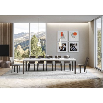 Linea Table - Extendable table 90x160/264 cm Linea White Ash Anthracite frame