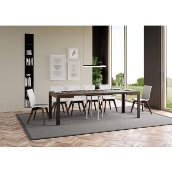 Linea Table - Extendable table 90x90/246 cm Linea White Ash Anthracite frame