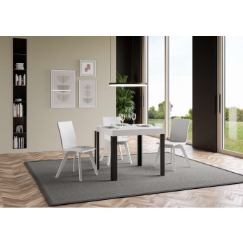 Linea Table - Extendable table 90x90/246 cm Linea White Ash Anthracite frame