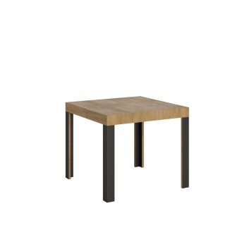 Linea Table - Extendable table 90x90/246 cm Linea White Ash Anthracite frame