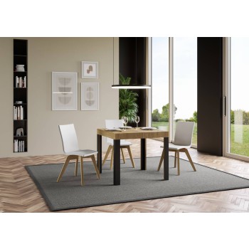 Linea Table - Extendable table 90x90/246 cm Linea White Ash Anthracite frame