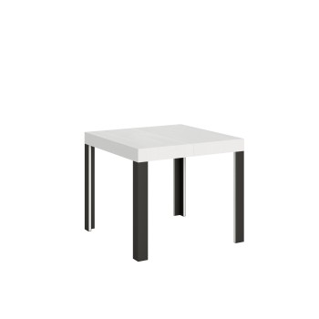 Linea Table - Extendable table 90x90/246 cm Linea White Ash Anthracite frame