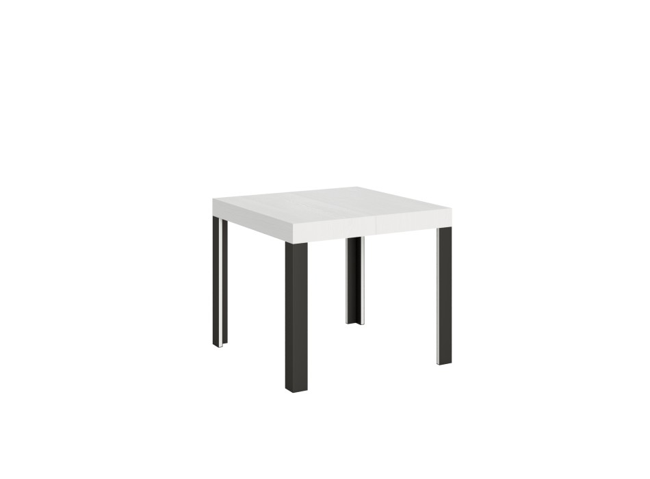 Linea Table - Extendable table 90x90/246 cm Linea White Ash Anthracite frame