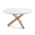 Lotus table Ø 120 cm in matt white lacquer